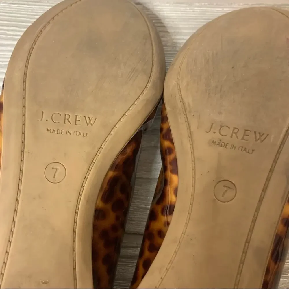 J. Crew patent leather leopard print ballet‎ flats sz 7